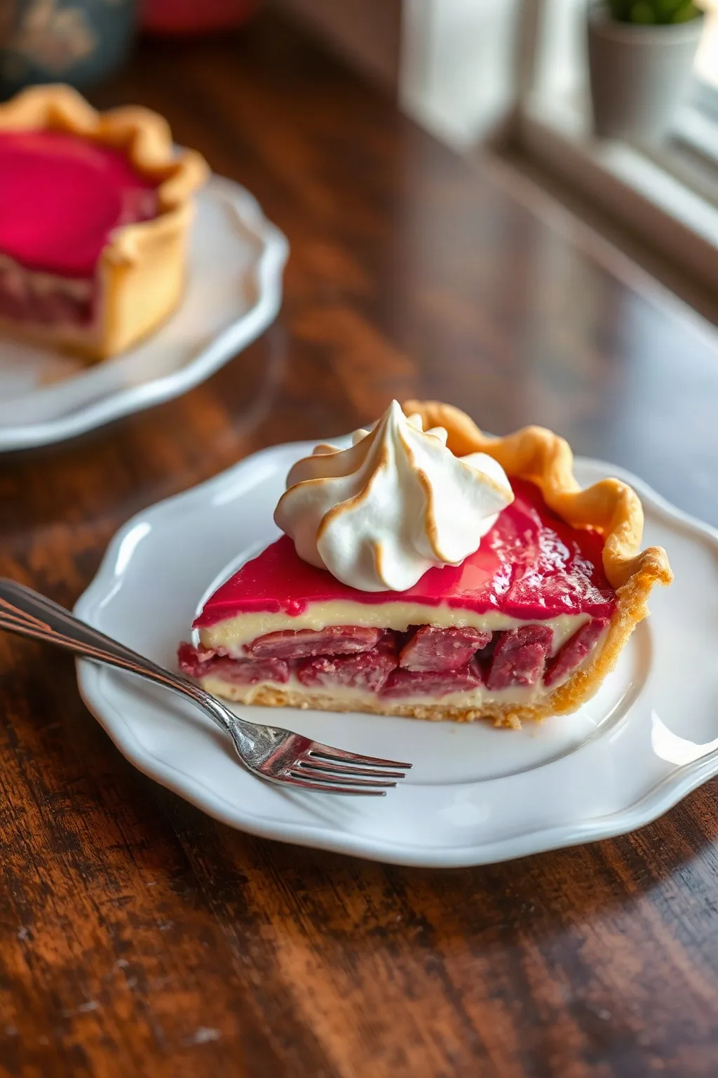 Tarte à la rhubarbe et crème de Dave avec meringue