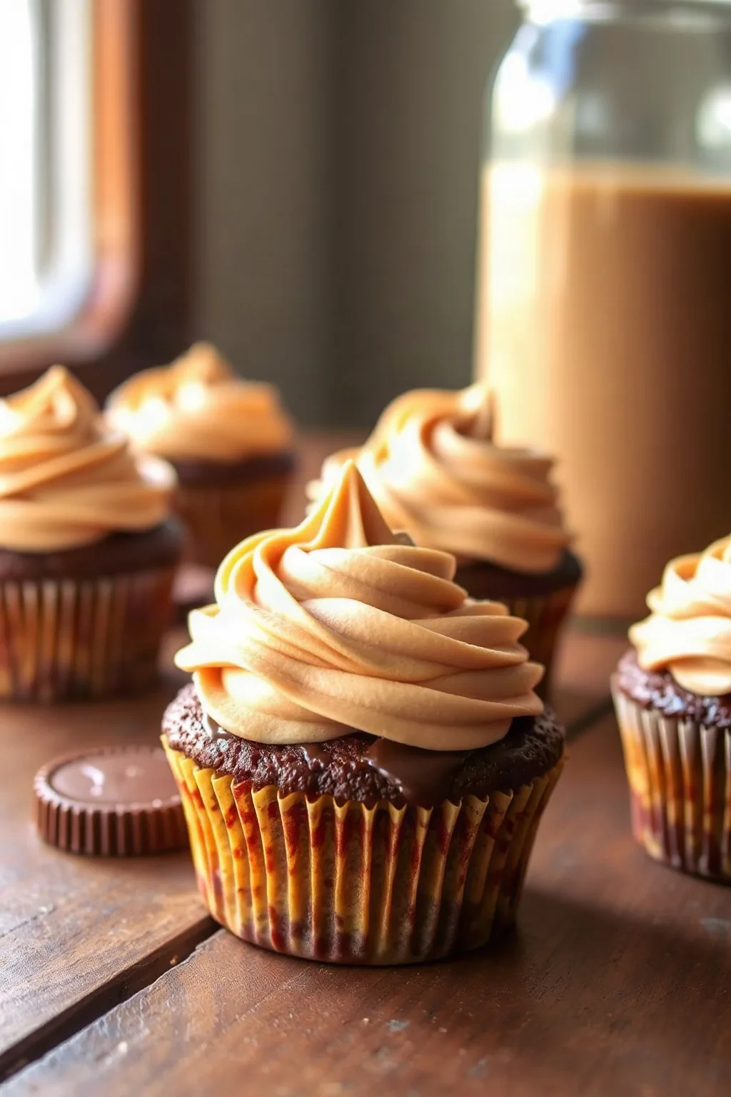 Cupcakes de Mantequilla de Maní y Chocolate