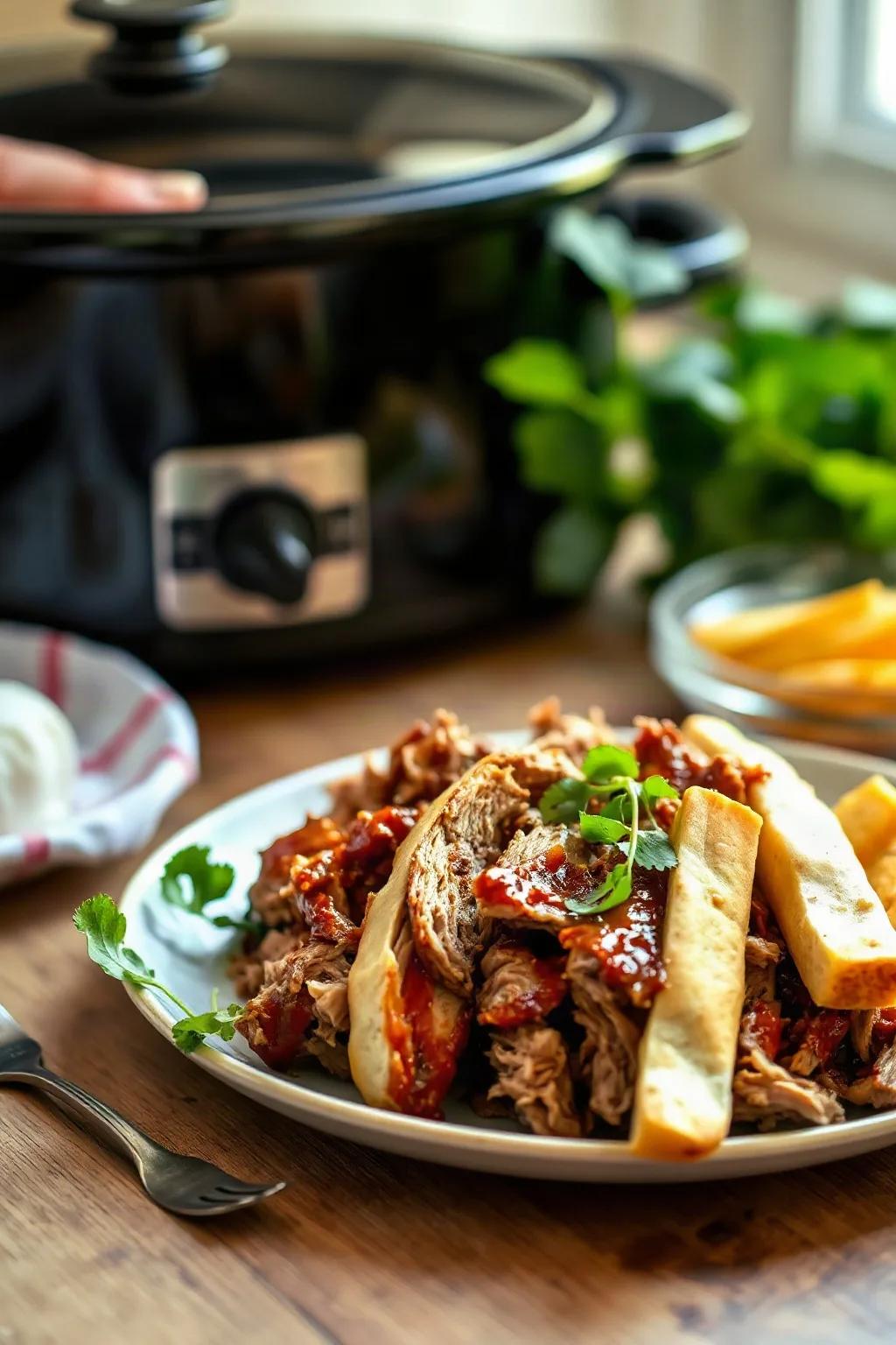 Slow Cooker Barbeque Pulled Pork