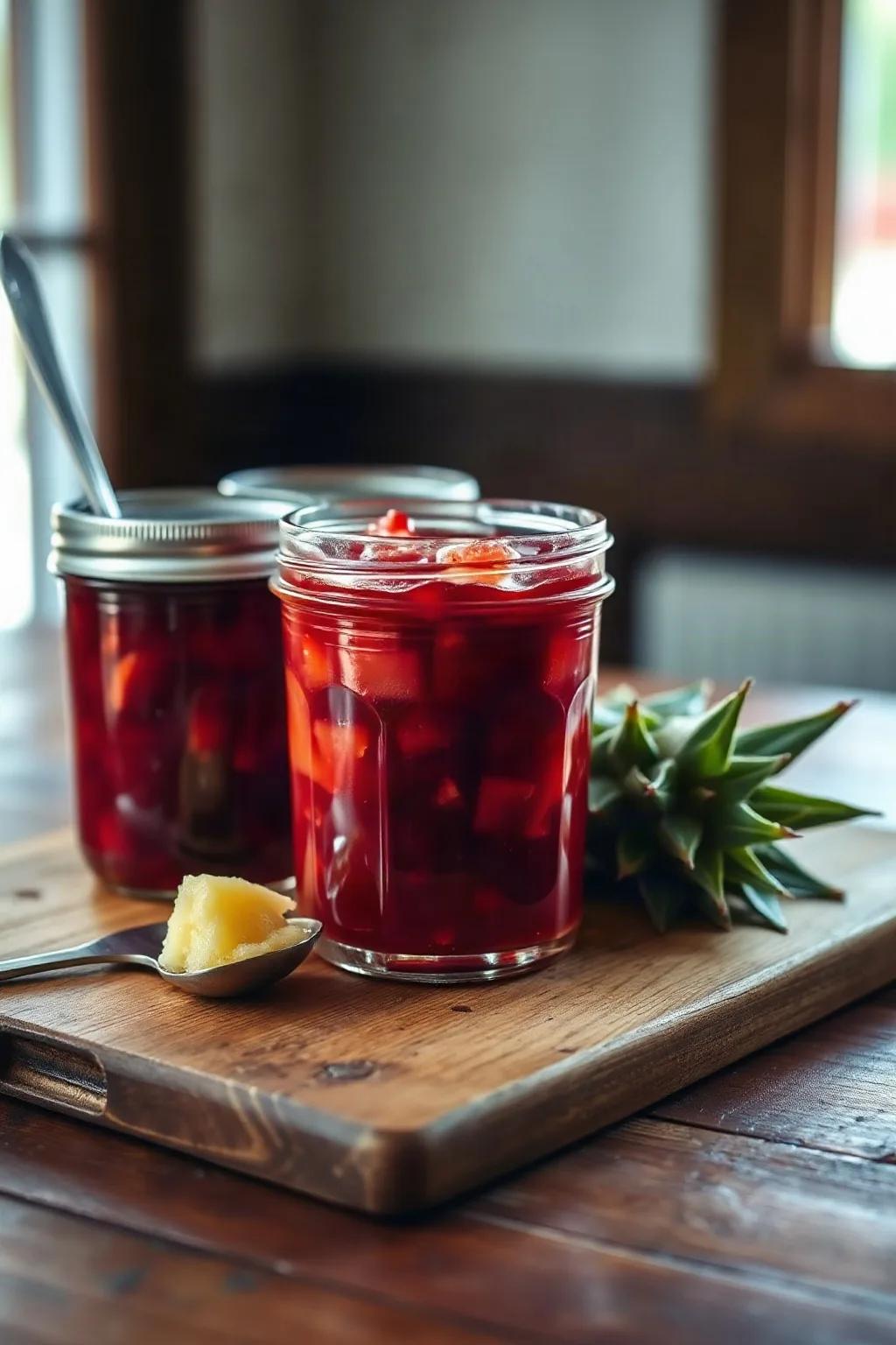 Délicieuse Confiture de Rhubarbe et Ananas