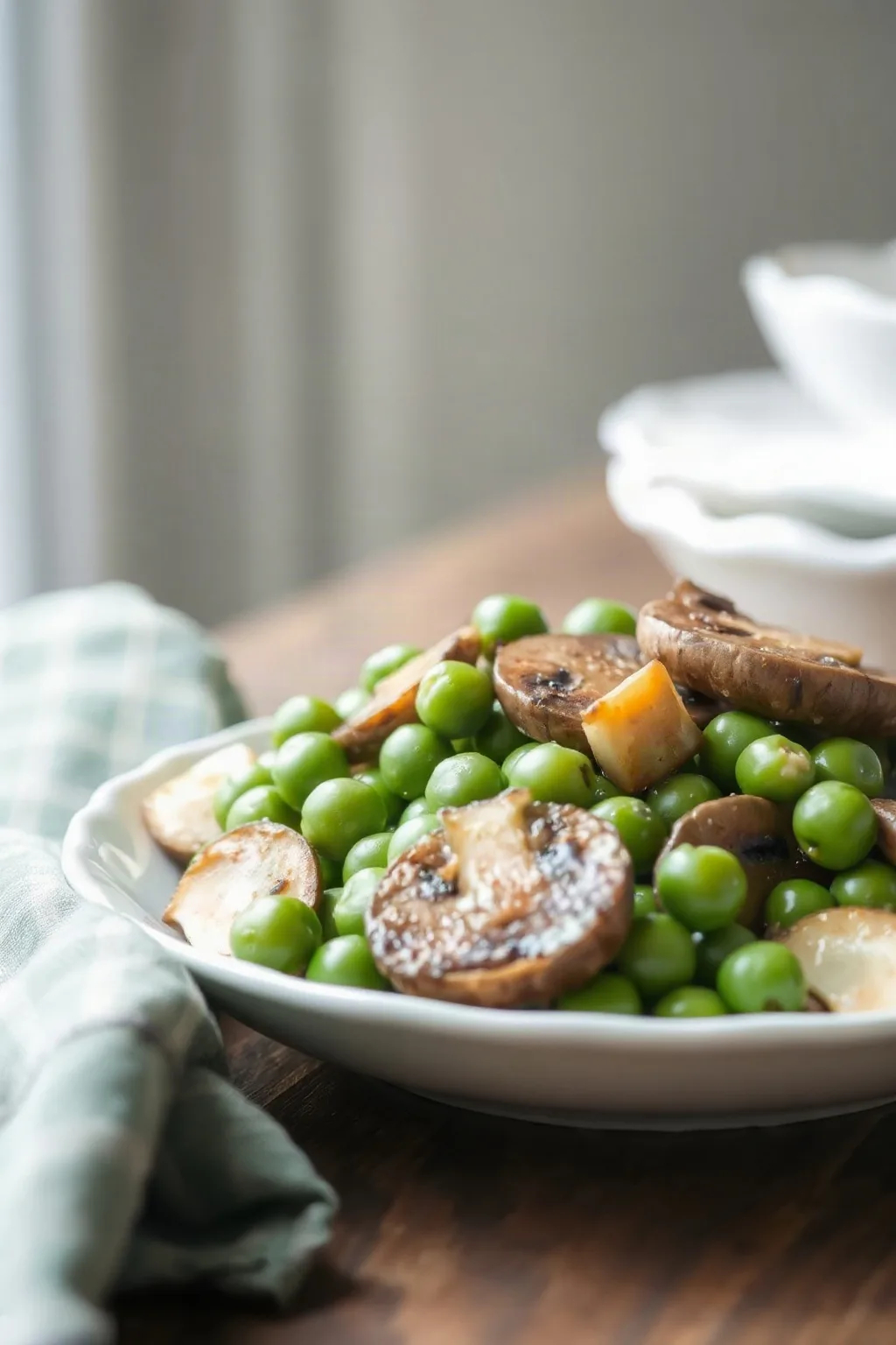 Délice de pois sautés aux champignons