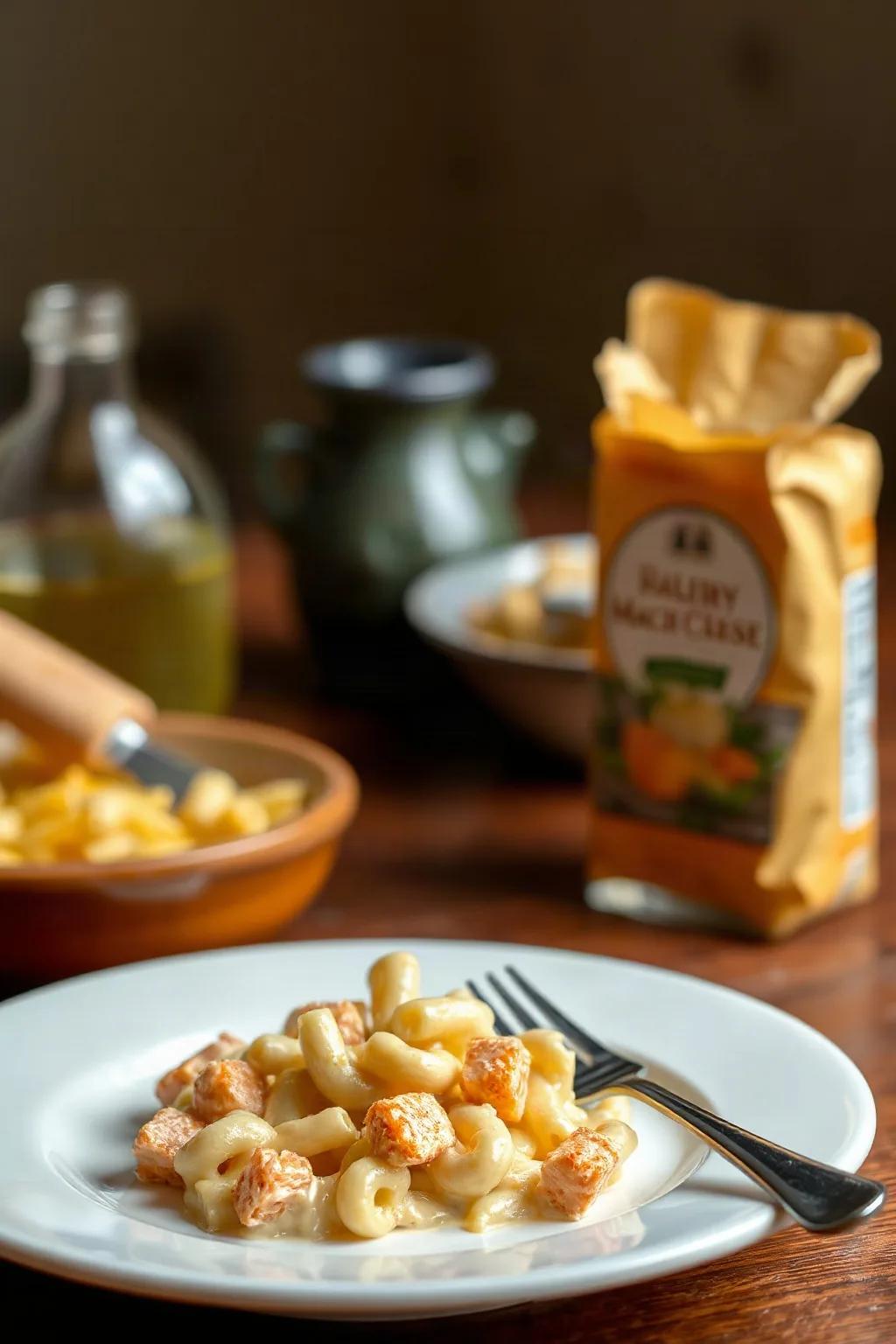 Macaroni au Fromage Crémeux et Saumon