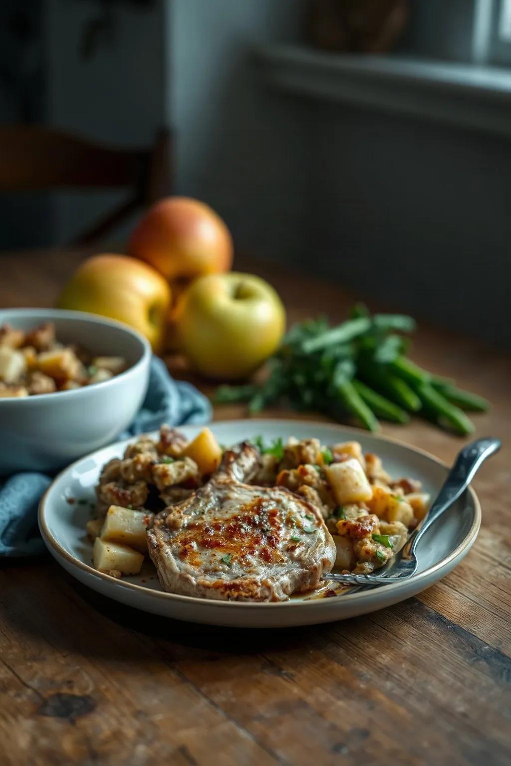 Chuletas de Cerdo con Relleno de Manzana