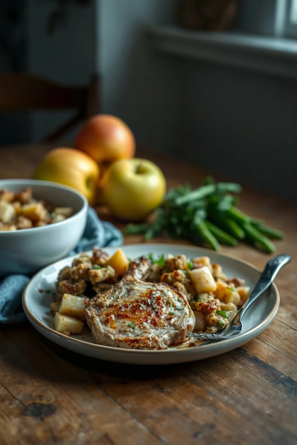 Apple Pork Chops and Stuffing