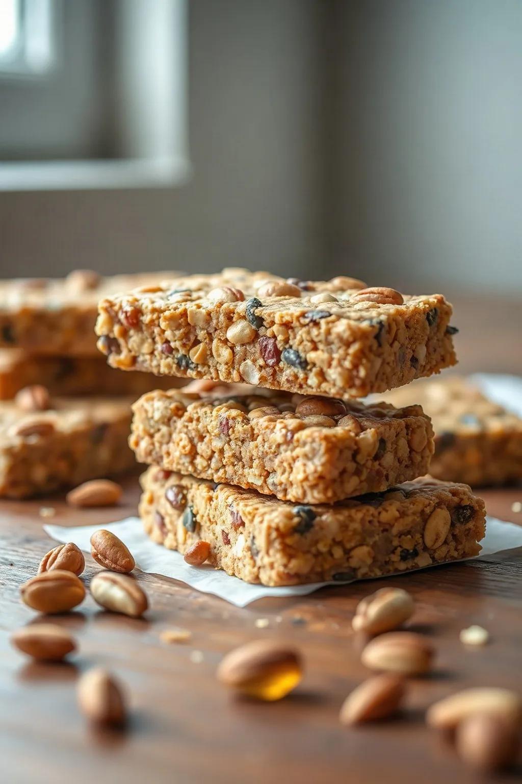 Whole Wheat Cereal Bars with Honey and Nuts