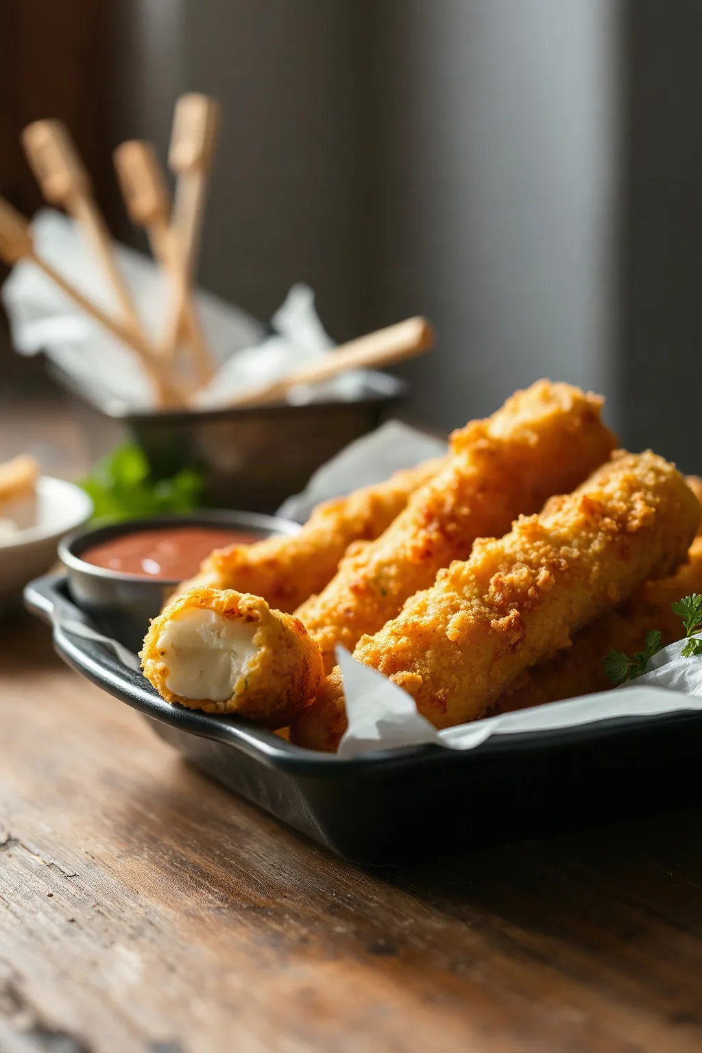 Crispy Fried Mozzarella Cheese Sticks