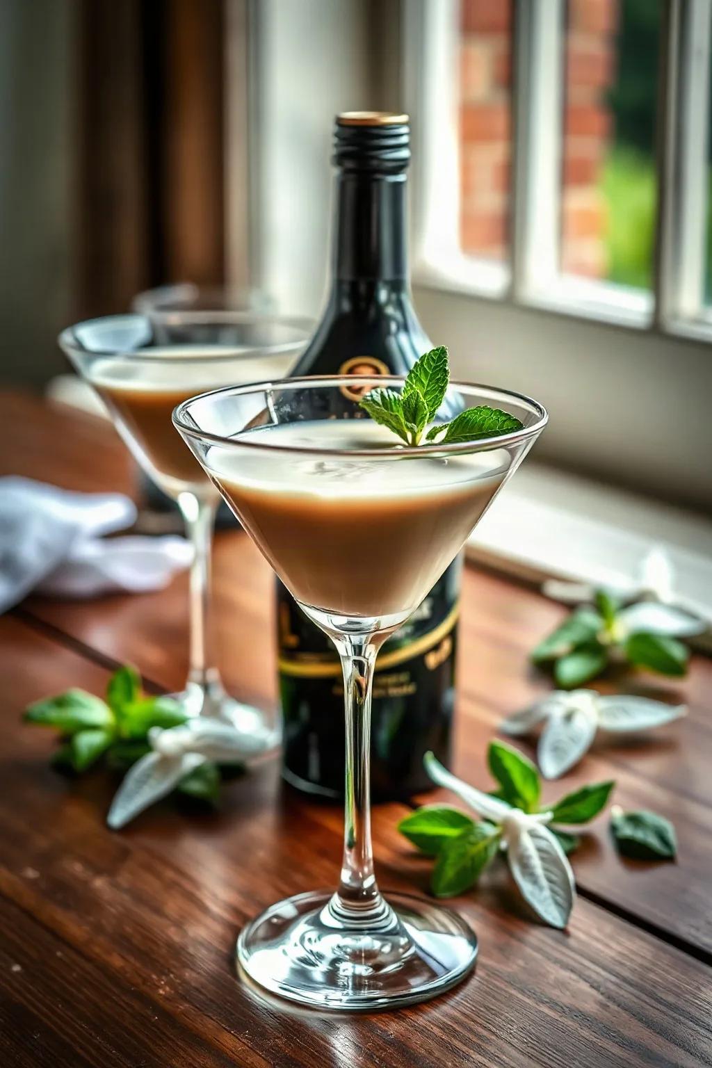 Delicia de Martini de Menta con Baileys