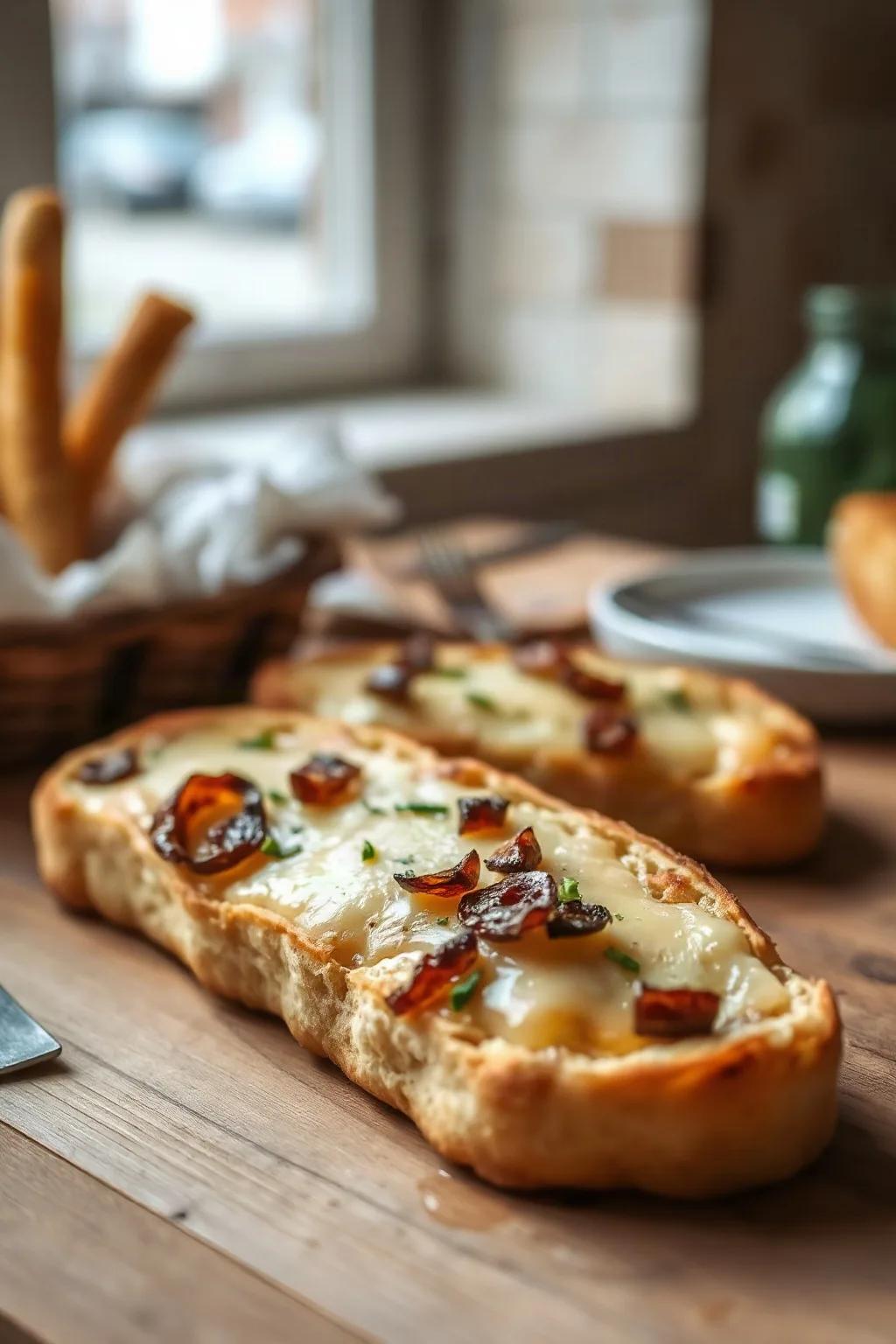 Cheesy Onion Garlic Bread with a Golden Crust