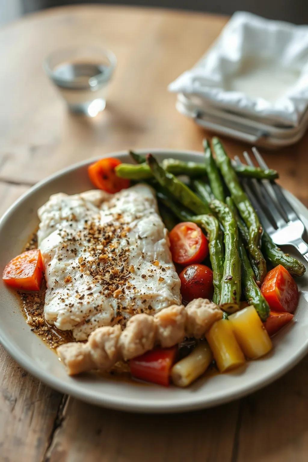 Baked Fish with Frozen Vegetables