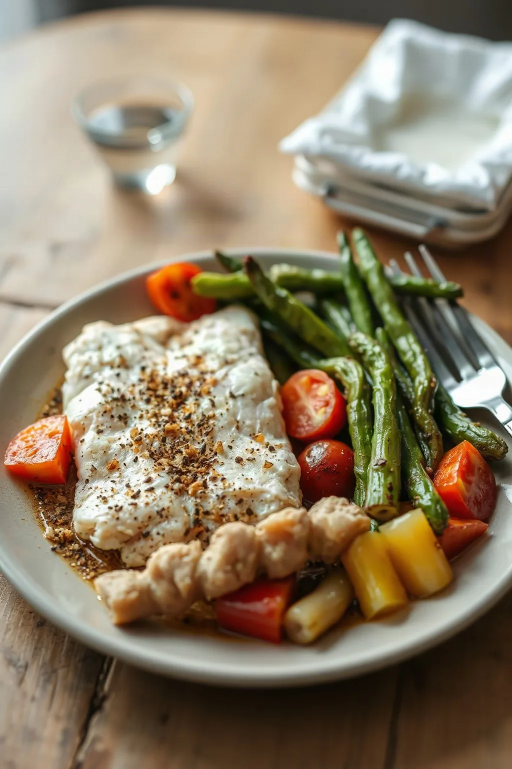 Poisson au four avec légumes surgelés