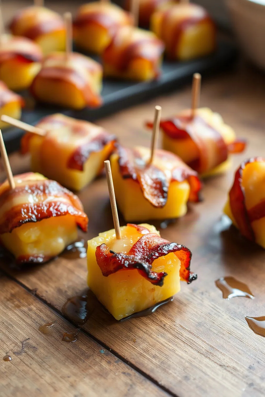 Bacon Wrapped Pineapple Bites