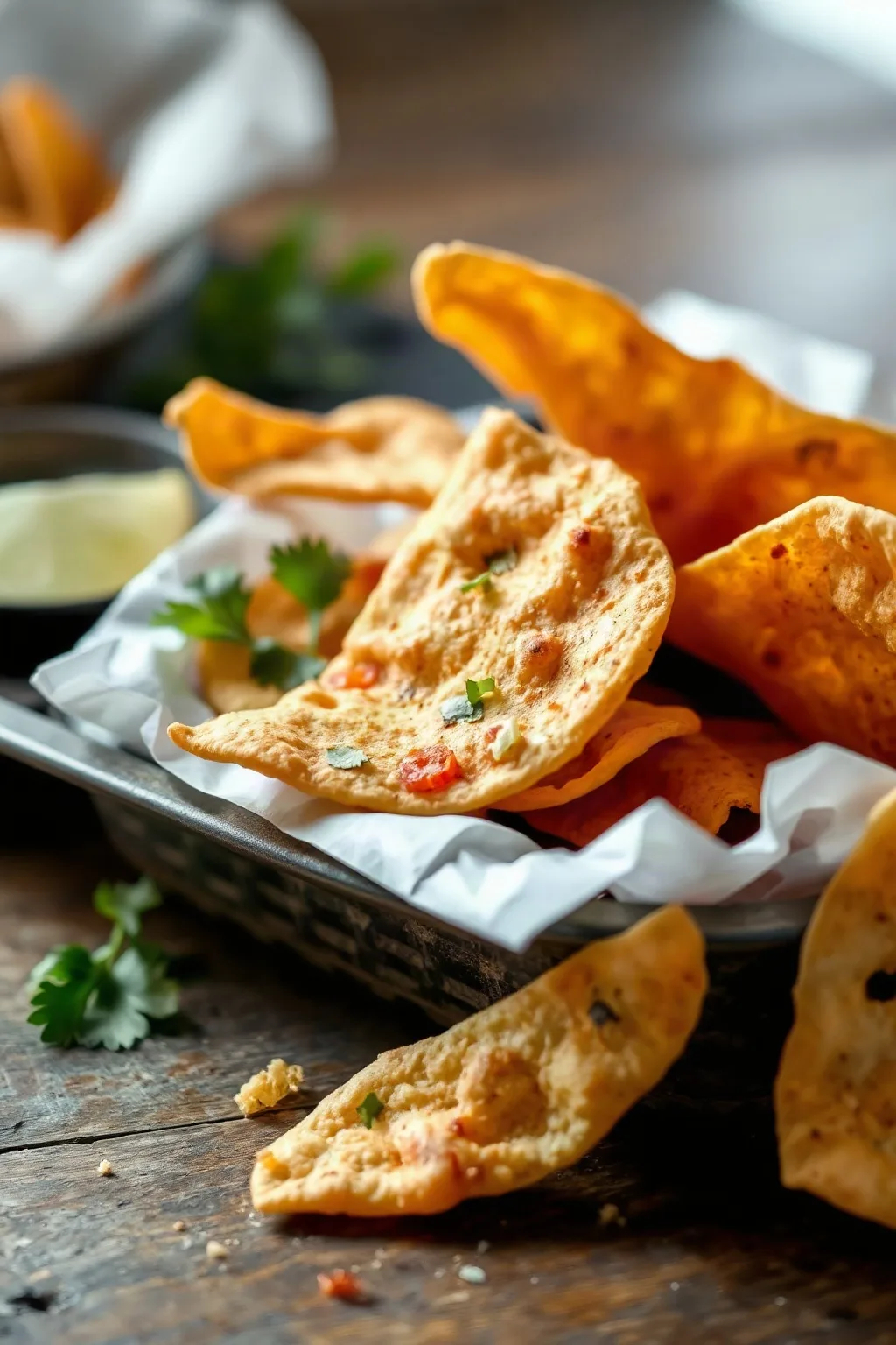 Chips de Tortillas de Farine Frites et Croustillantes