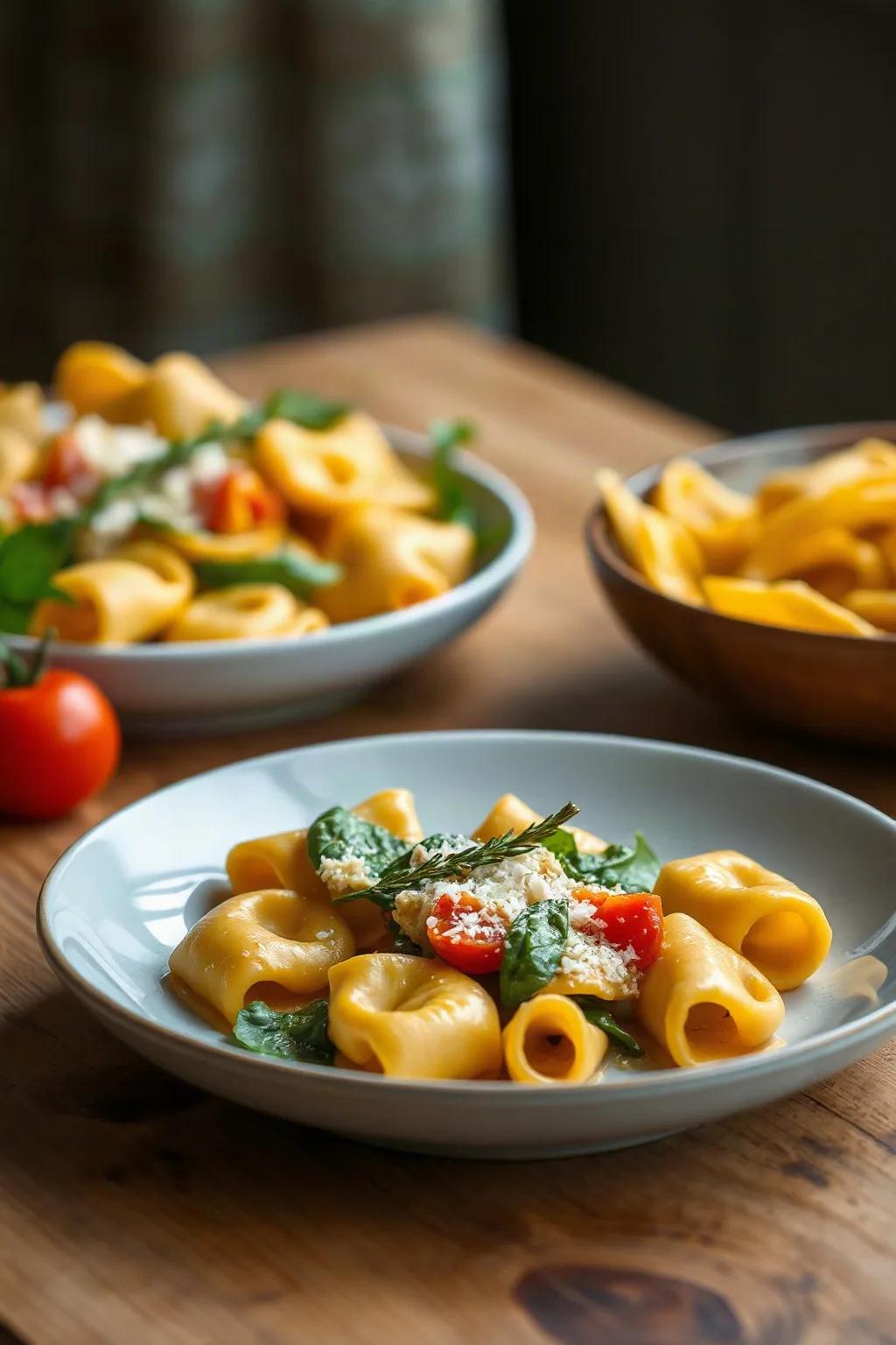 Creamy Spinach Tomato Tortellini