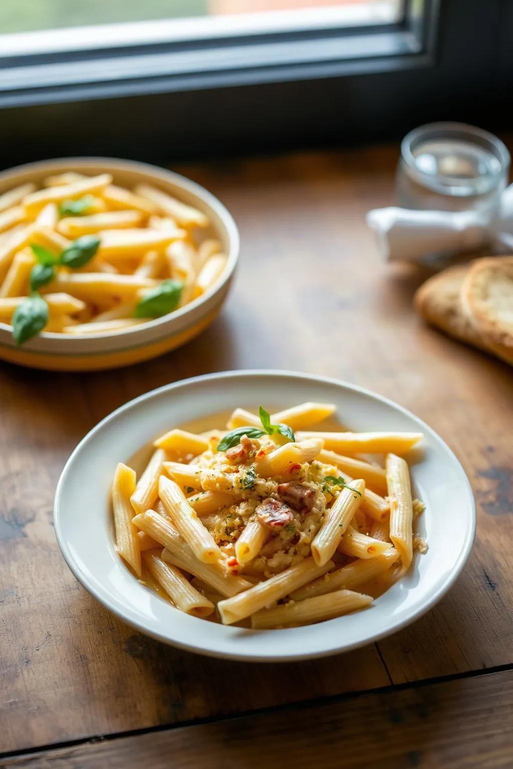 Creamy Garlic Penne Pasta