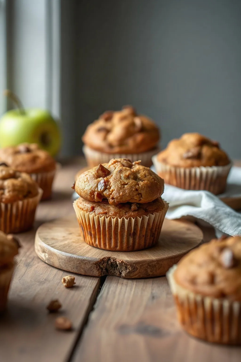 Muffins de Salvado y Manzana Bajos en Grasa