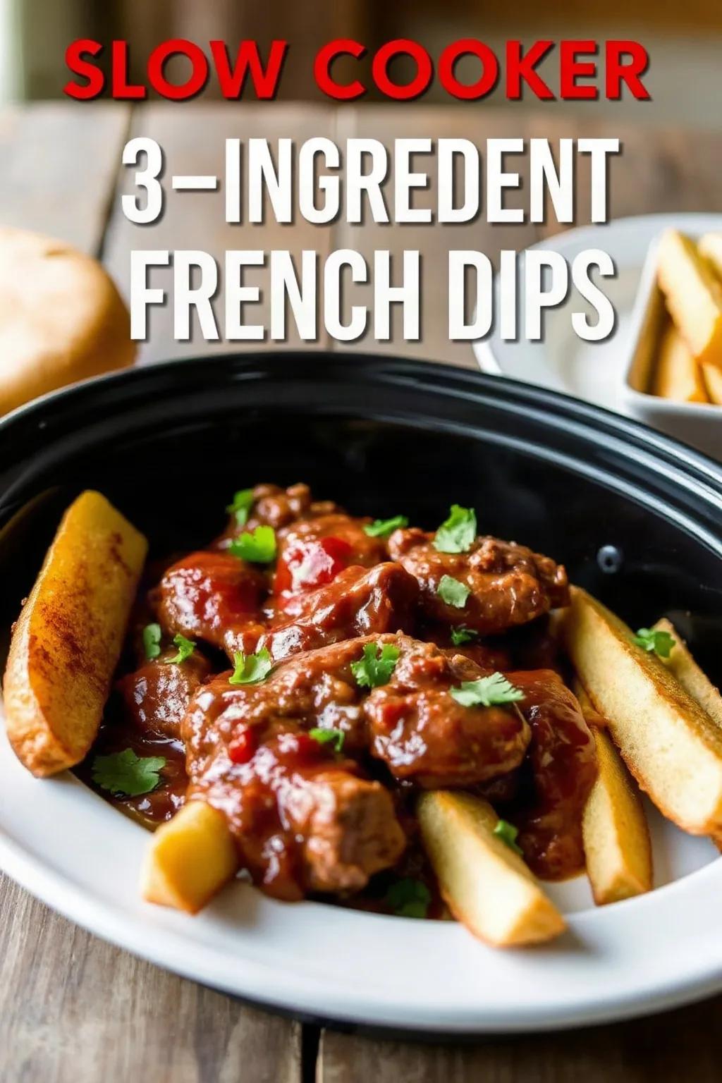 Slow Cooker 3-Ingredient French Dips