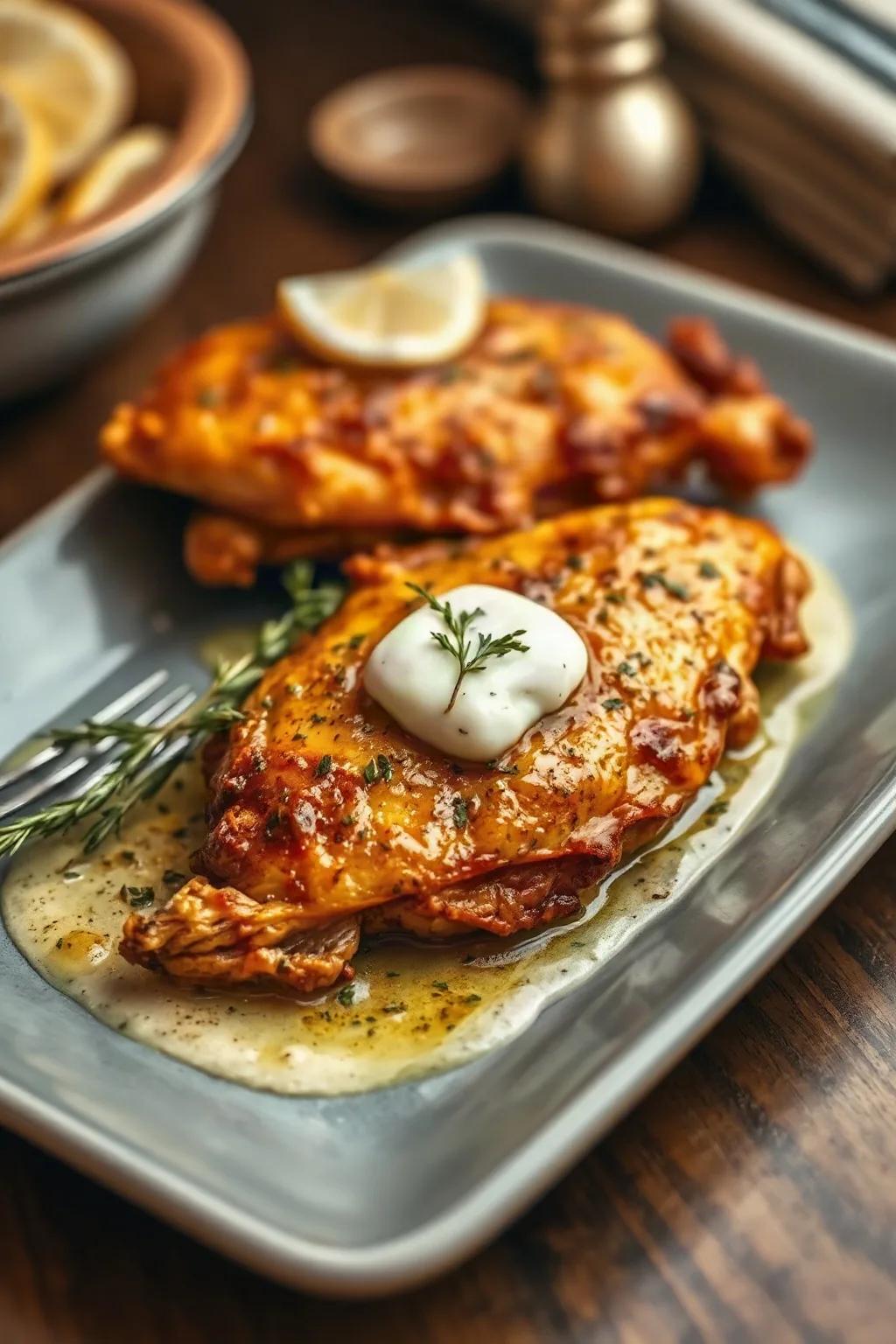 Golden Chicken with Herbed Garlic Butter