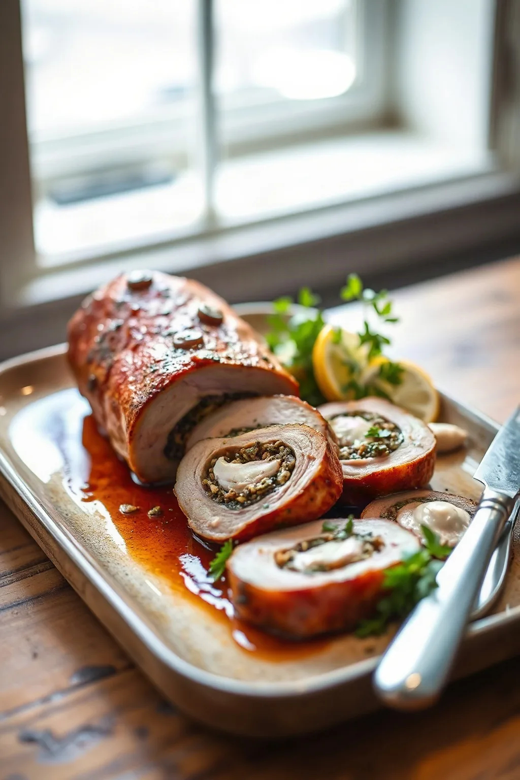 Lomo de Cerdo Relleno y Enrollado con Hierbas