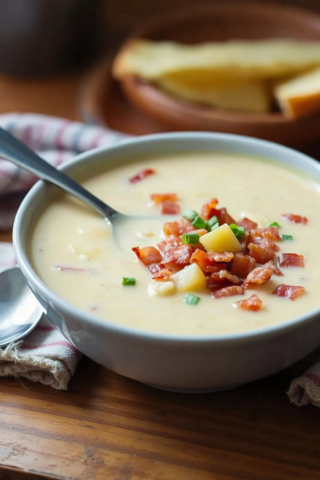 Sopa de Papa y Tocino en Olla de Cocción Lenta