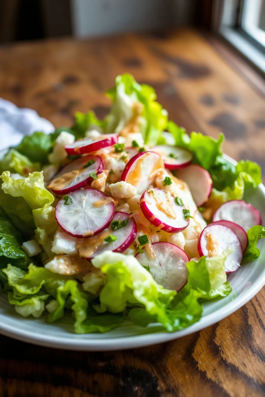 Ensalada de Lechuga Iceberg con Rábanos