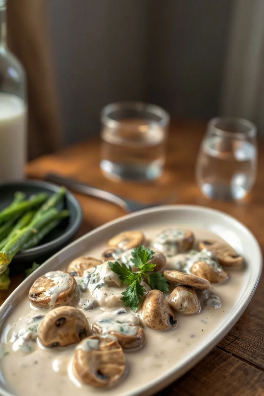 Creamy Mushroom Sauce with Milk