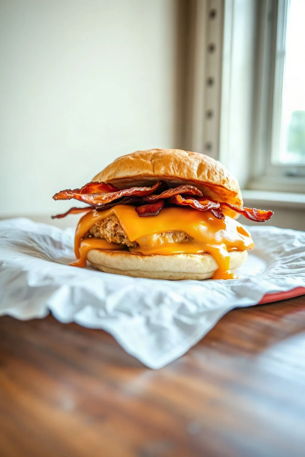 Hot Buffalo Chicken Bacon and Cheese Sandwich