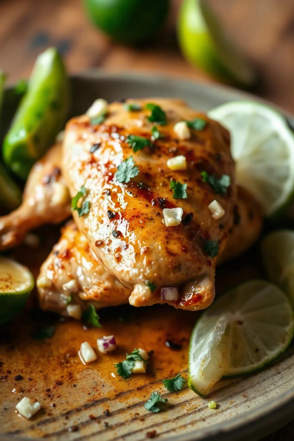 Poulet à la tequila et lime avec marinade piquante