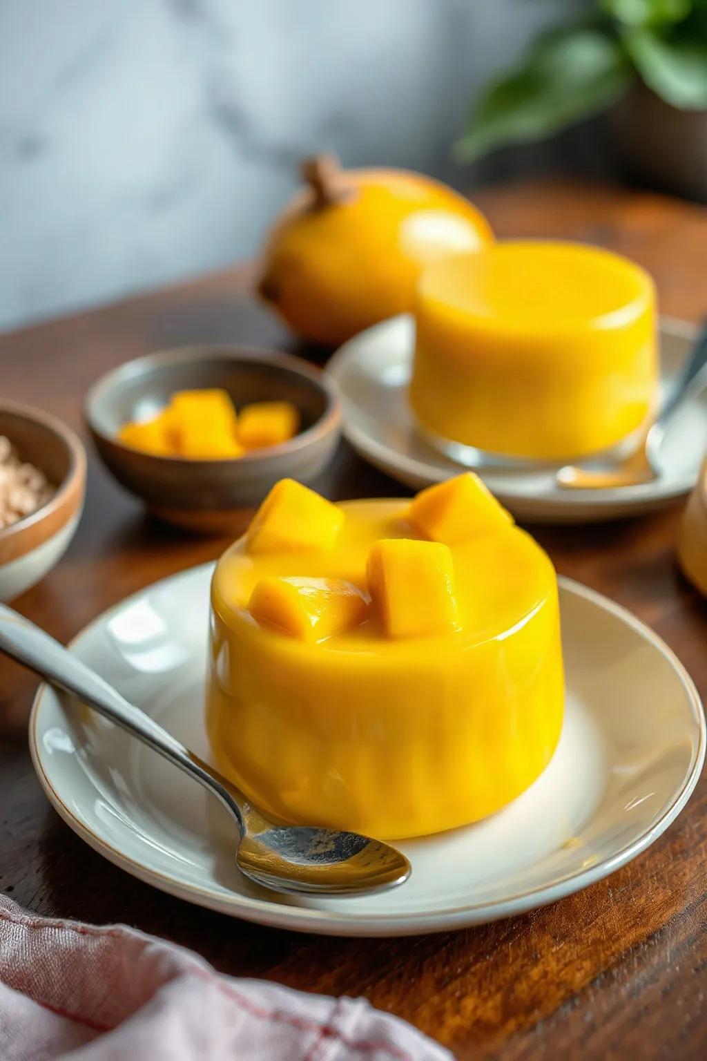 Délice de pouding à la mangue simple