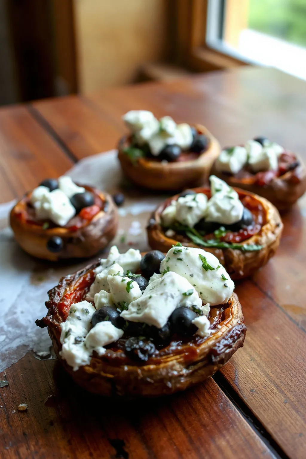 Roasted Portabello Mushrooms with Blue Cheese