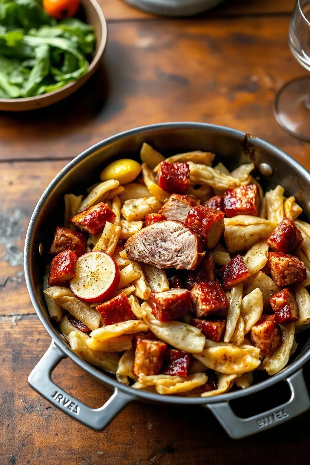 Fried Ham and Cabbage Skillet