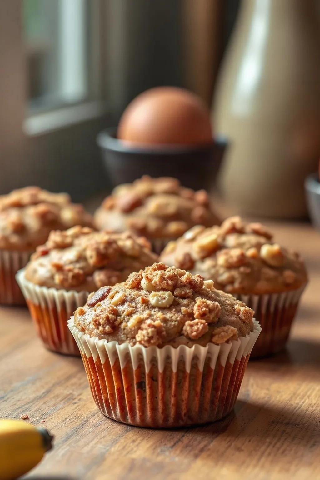 Muffins de Plátano con Crumble Perfectos