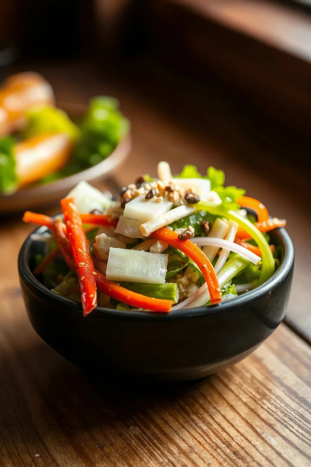 Ensalada Coreana con Aderezo de Sésamo