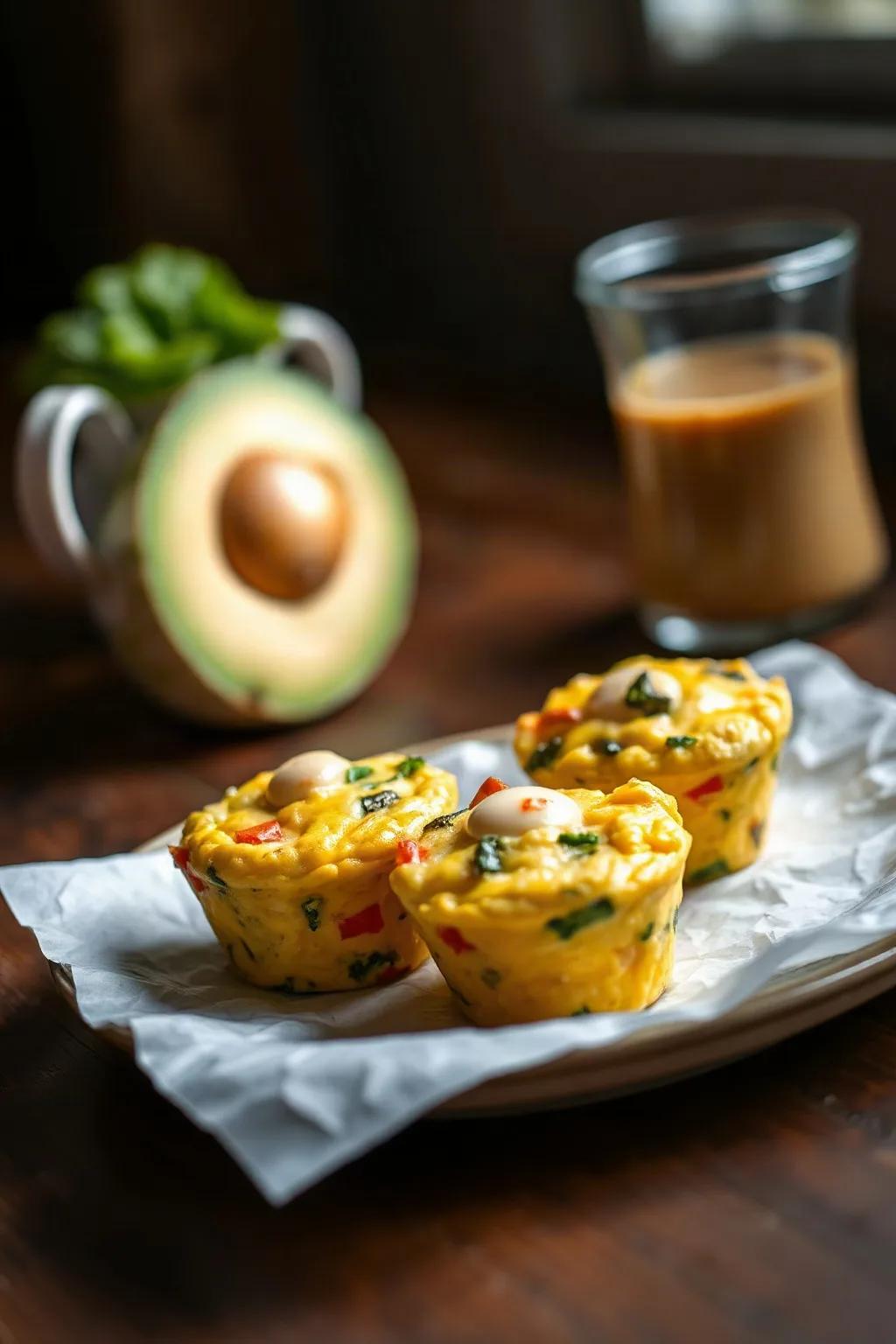 Muffins aux œufs brouillés moelleux
