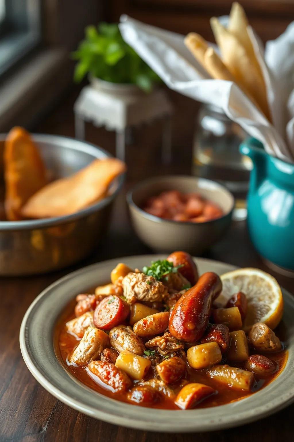 Gumbo au poulet et saucisse cajun authentique