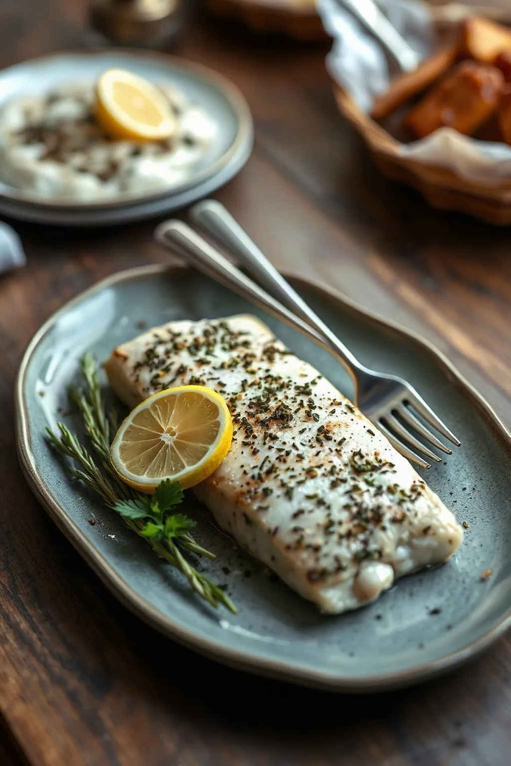 Fresh Herbed Halibut with Lemon and Garlic