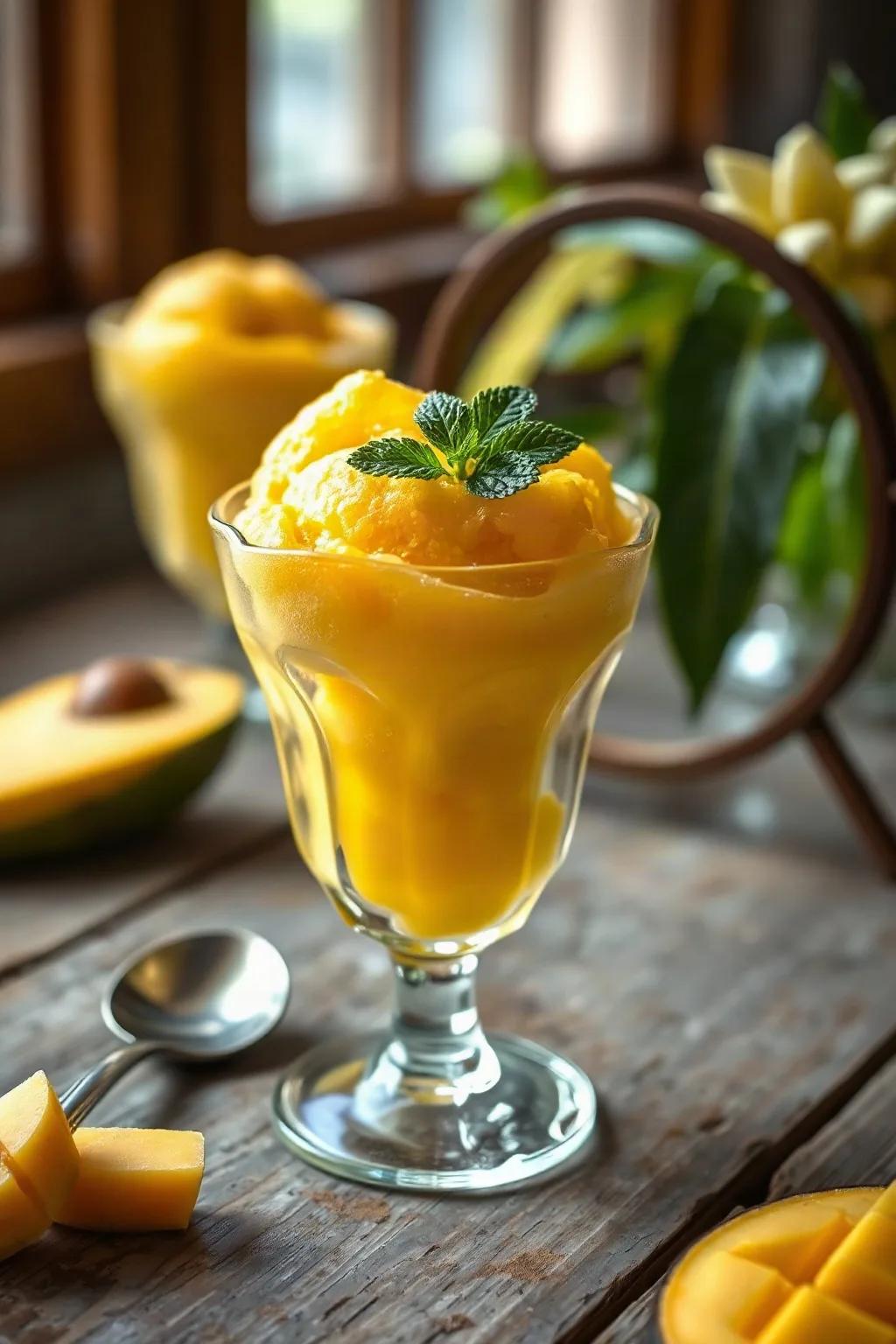 Sorbete de Mango Casero y Refrescante