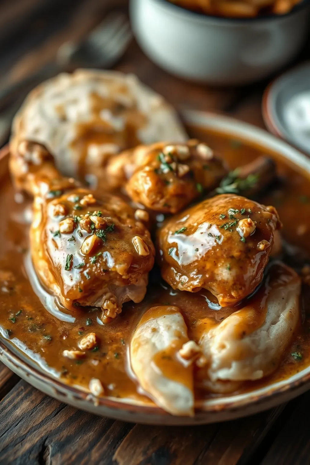 Savory Chicken with Bouillon Gravy