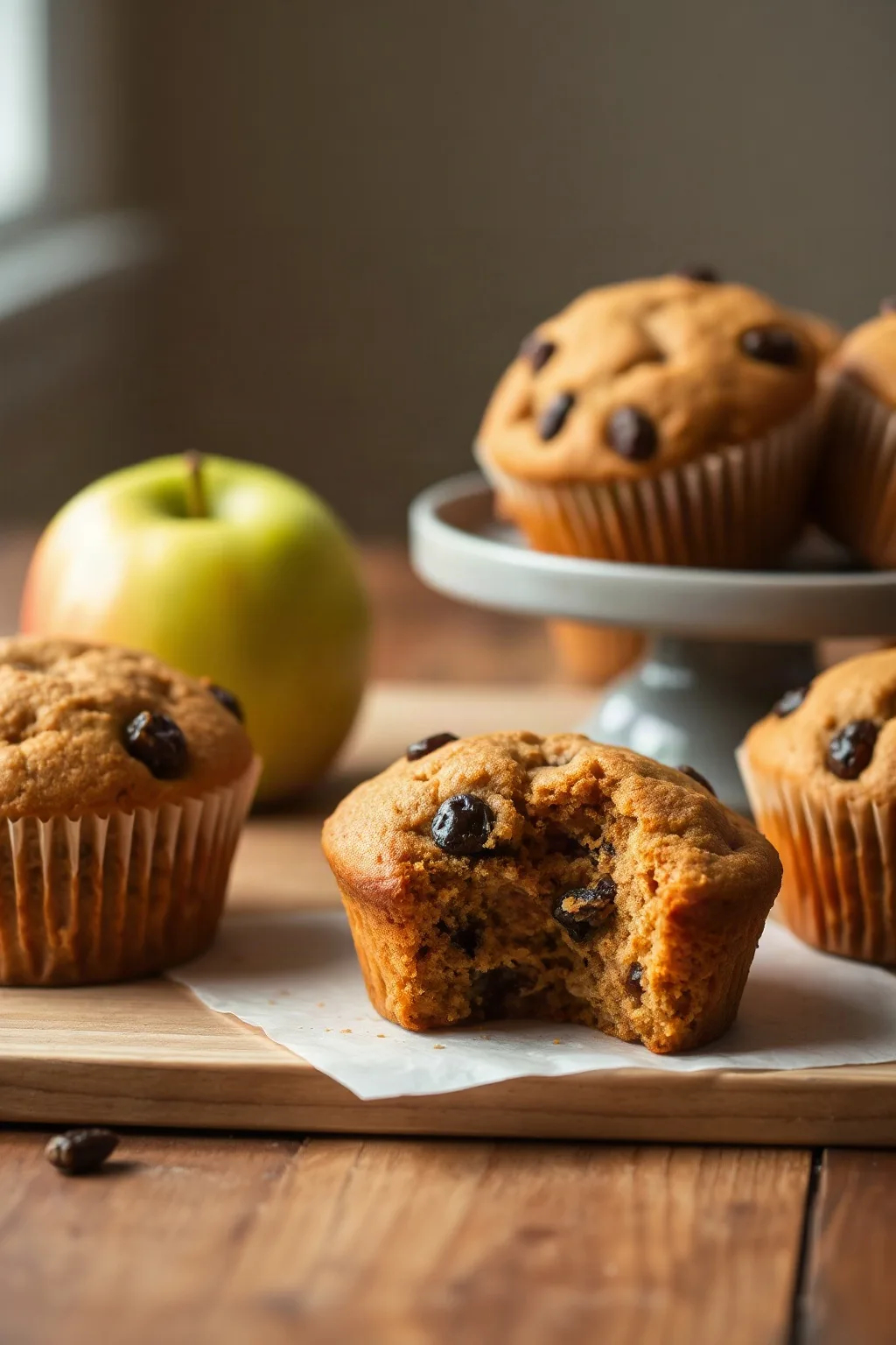 Muffins de Puré de Manzana y Pasas