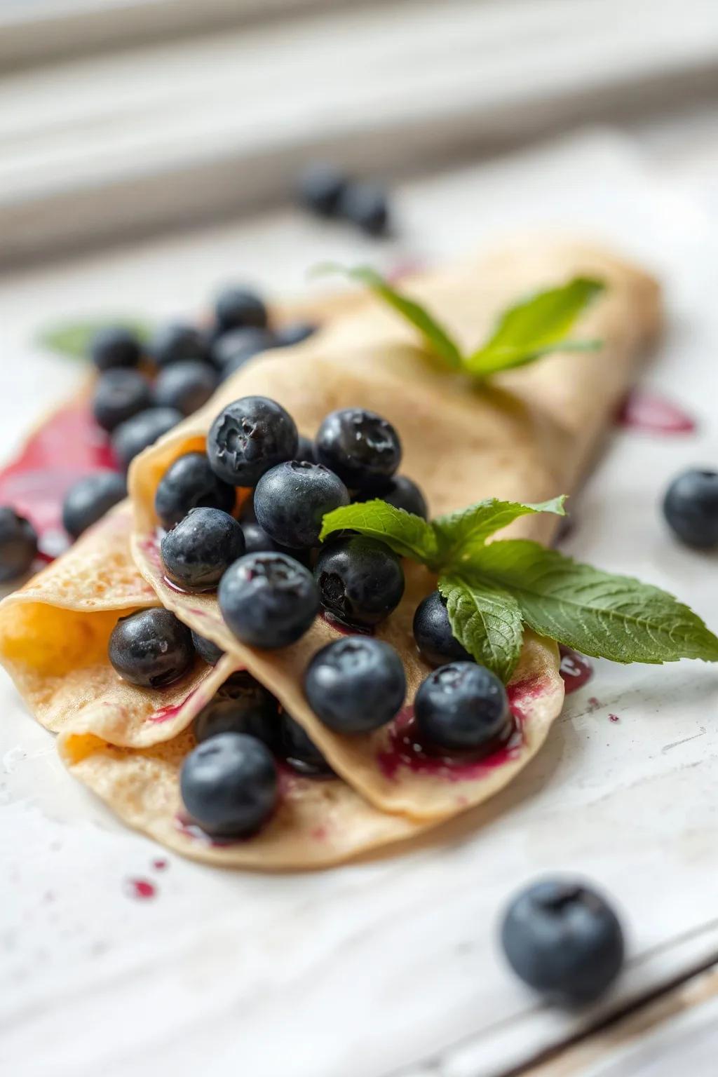 Delicious Blueberry Crepes