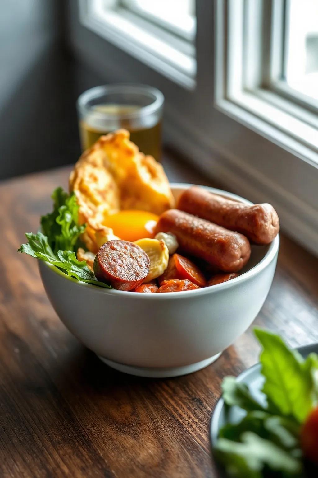 Scrambled Egg and Sausage Breakfast Bowl