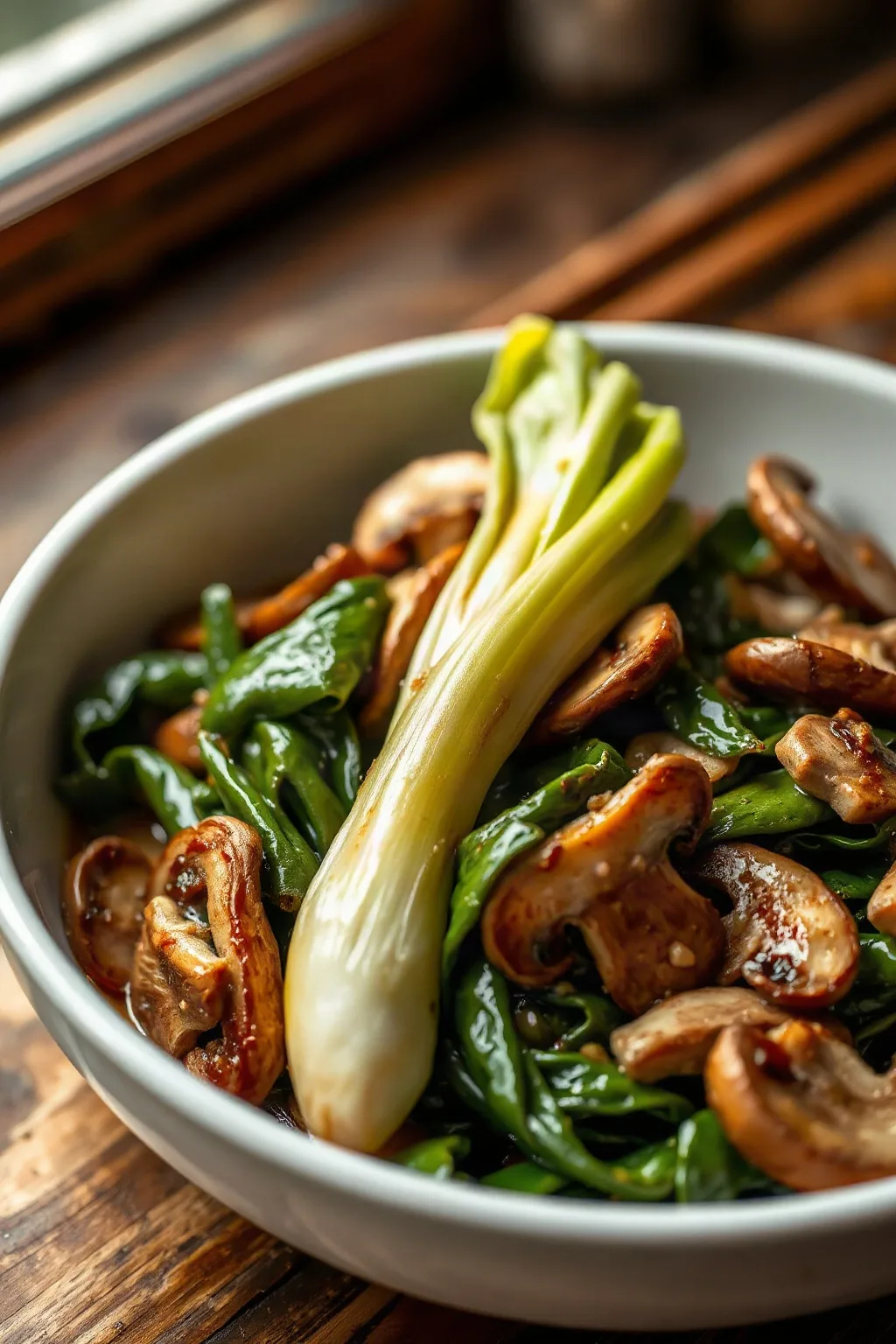 Salteado de Bok Choy y Shiitake