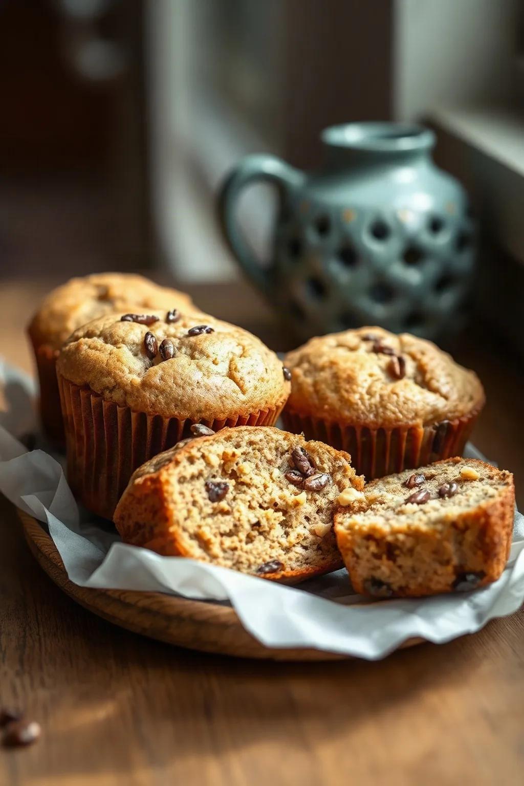 Muffins de Plátano y Semillas de Linaza