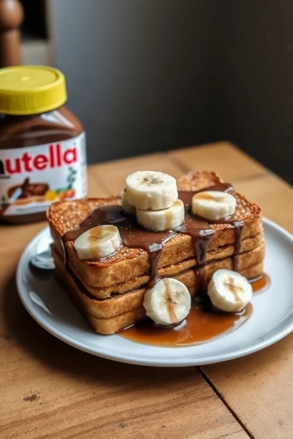 Pain doré aux bananes et Nutella