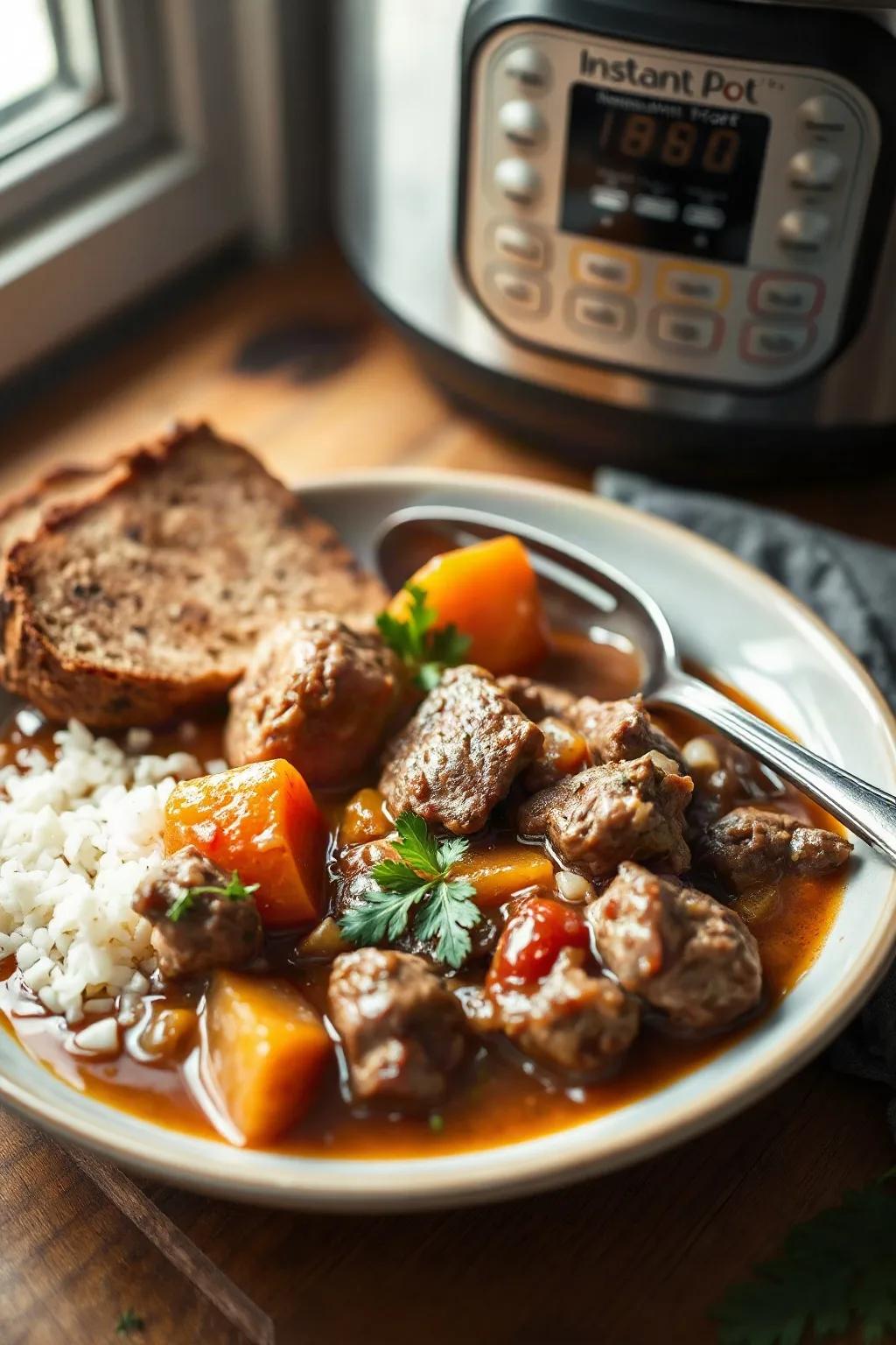 Estofado de Res en Instant Pot con Carne Congelada