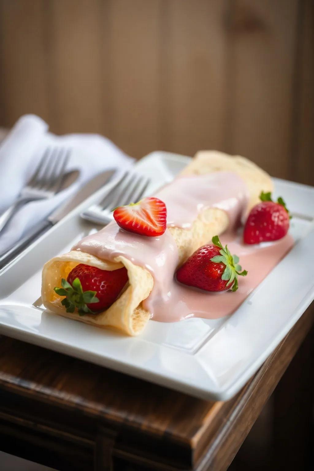 Creamy Strawberry Crepes