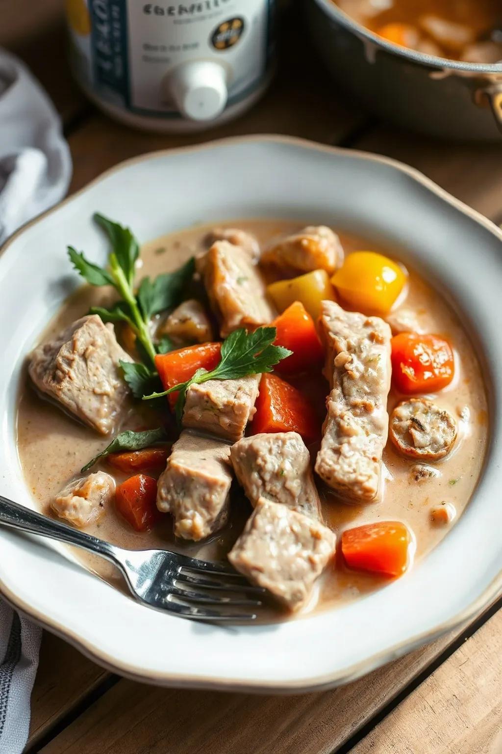 Estofado Cremoso de Cerdo con Verduras