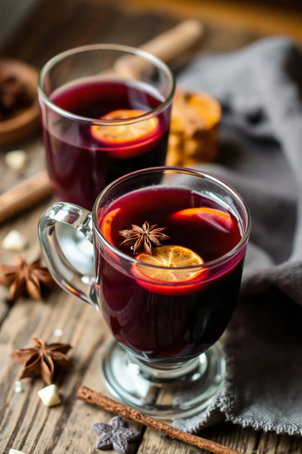 Hot Mulled Wine with Spices