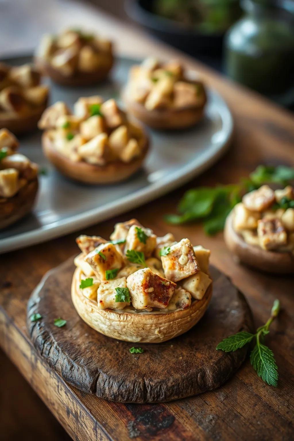 Delicious Tuna Stuffed Mushrooms