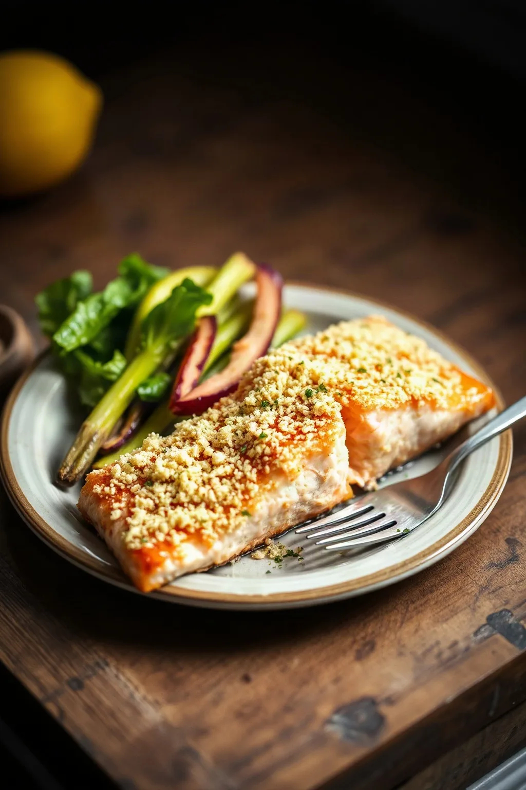 Lemon Panko Crusted Salmon