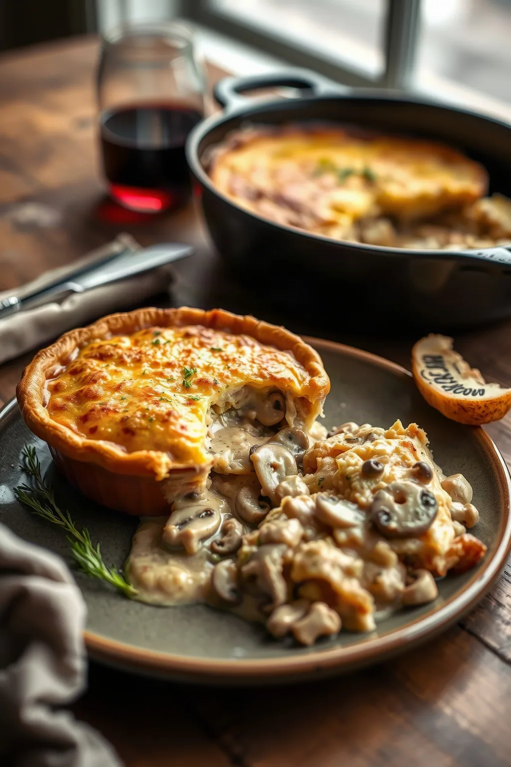 Creamy Chicken and Mushroom Pie